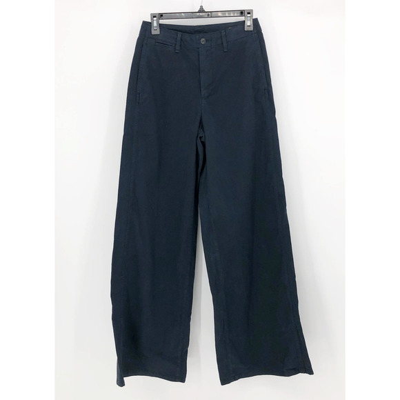 RAG & BONE Sofie Wide Leg Chino Pants Size 4 Salute Blue Cotton Relaxed Fit - Picture 3 of 13